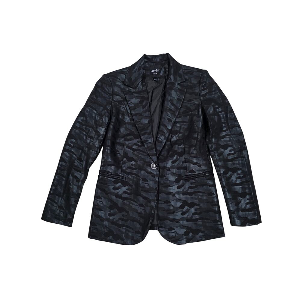 Insight Black Camouflage Print Single Button Tailored Blazer Size 6